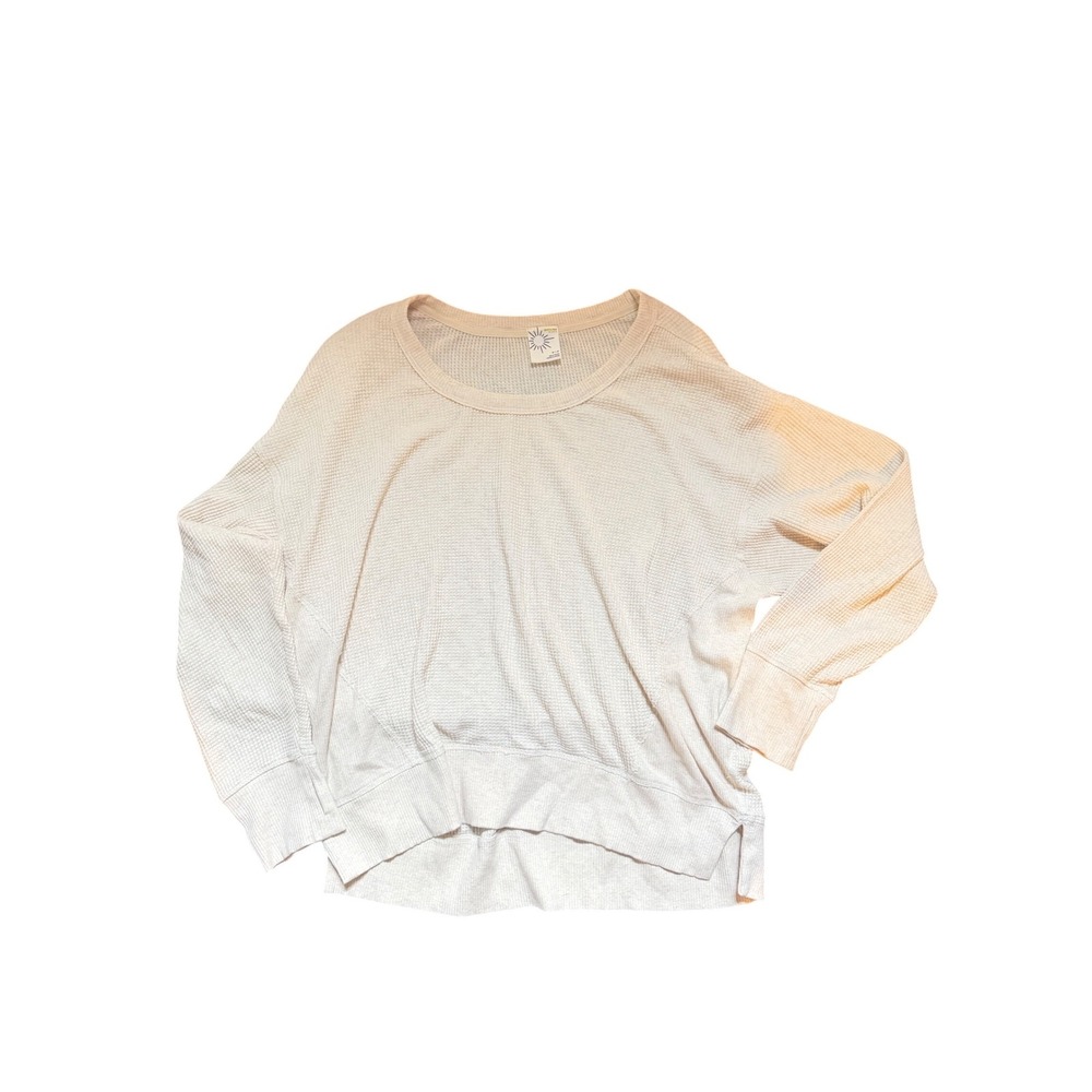 OFFLINE by Aerie Womens Cream Waffle Knit Thermal Long Sleeve Top Size M